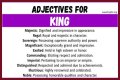 What words describe a king?